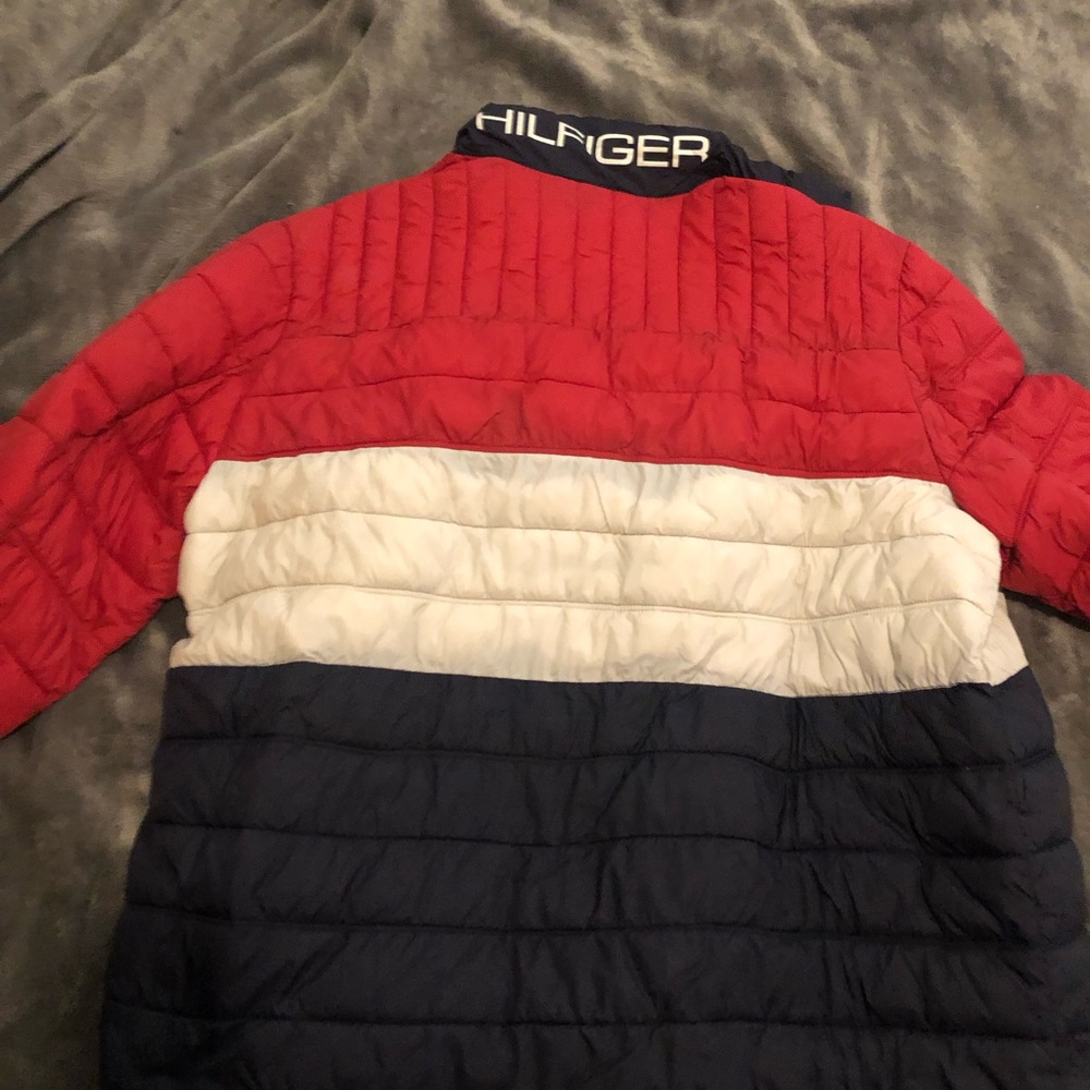 Tommy Hilfiger Red, White, and Navy Kids Puffer Jacket - Picture 2 of 4